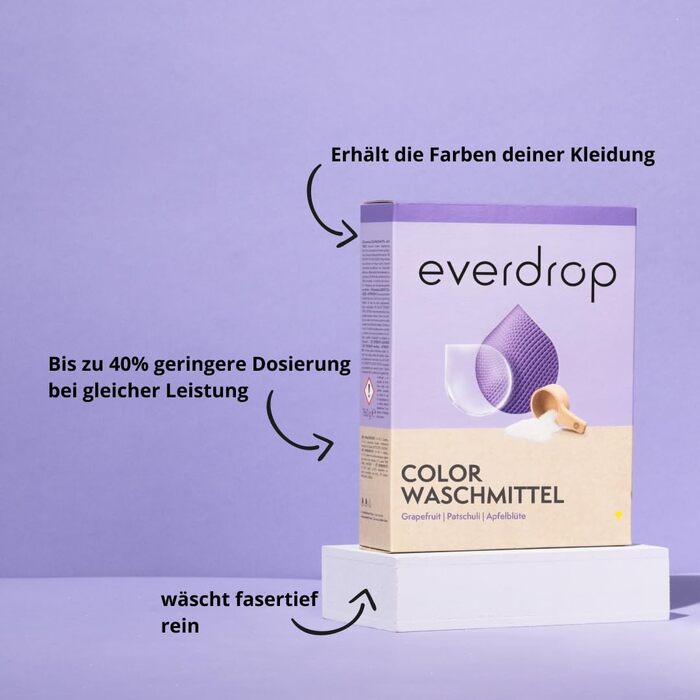 Набір пральних капсул для кольорових речей everdrop (38 циклів прання, з боксом для зберігання)