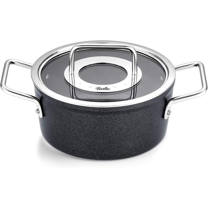 Каструля Fissler Adamant/Aluminium, 4.9 л, з кришкою з термостійкого скла, антипригарне покриття, для індукційних плит (18 см)