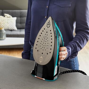Tefal Ultimate Pure Steam Iron FV9844 | 3200 W | Micro-Calc Filter | Durilium Airglide Autoclean Soleplate | Automatic Shut-off | 0.35 Liter Capacity | 31.6 x 15.1 x 16.3 cm | Black / Blue Single