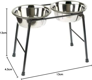 Подвійний годівник для тварин Classic Pet Products з нержавіючої сталі, 300 мм, 3200 мл (VIT-36757)