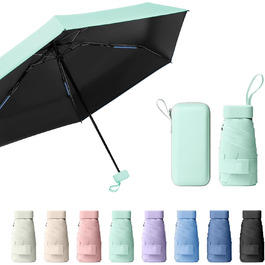 Зонт туристичний компактний UV-захистом, вітростійкий з капсулою, портативний для чоловіків та жінок (світло-зелений)