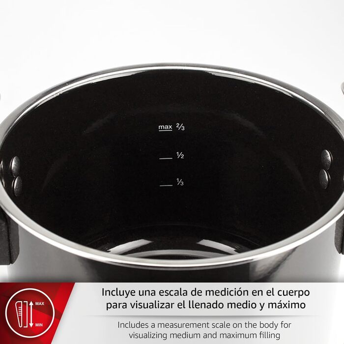 Каструля-сковорода швидкої приготування Magefesa Castell 6L, червона, нержавіюча сталь 18/10, для всіх типів плит, повна індукція