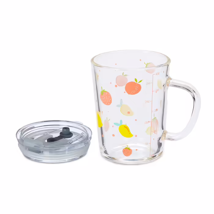 Relaxdays Set of 2 Children's Glasses with Fruit Motif
