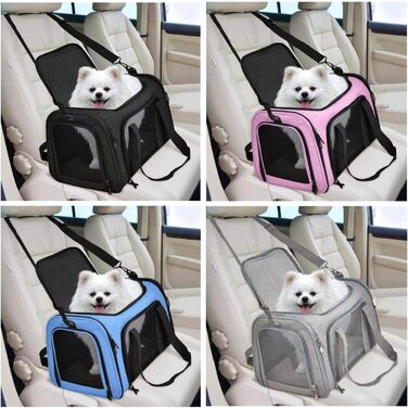 Транспортна сумка для кота/собаки велика, портативна, складана, дихаюча, для подорожей, чорна