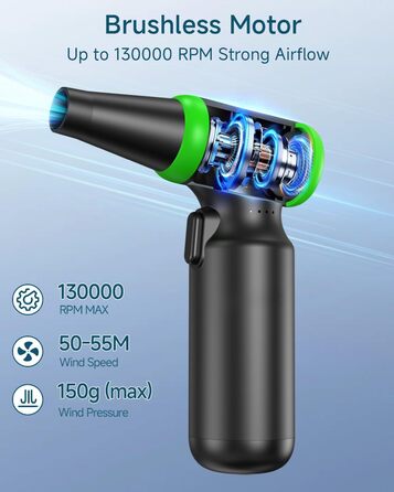 Електричний пилосос для чищення ПК - бездротовий Air Duster W03-2 з акумулятором 6000mAh, щіткою та USB-зарядкою для ноутбуків та електроніки