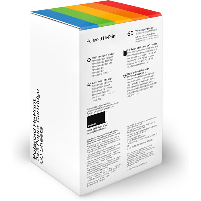 Polaroid Hi-Print 2-ге покоління: Bluetooth-принтер для фотографій 2x3 дюймів (білий)