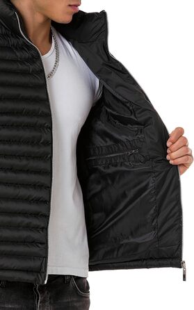 Чоловіча жилетка Redbridge з коміром-стійкою, модель Bubble Vest, колір чорний