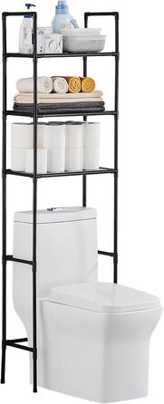 LIUBEI 3-Tier Toilet Shelf, Bathroom Shelf Space-Saving, Black Bathroom Organizer Shower Shelf Easy Assembly