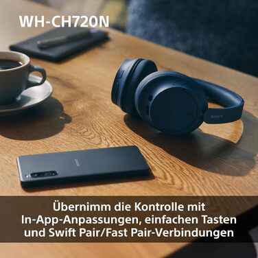Бездротові Bluetooth-навушники Sony WH-CH720N з активним шумозаглушенням, до 50 годин автономної роботи, рожеві