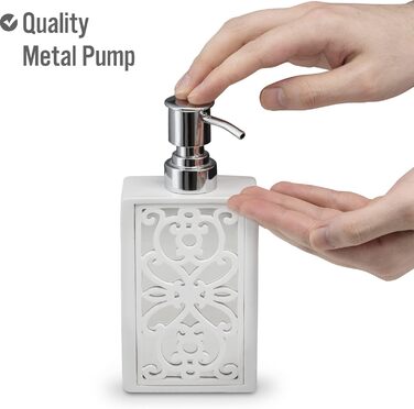 Набір аксесуарів для ванної кімнати Creative Scents – білий та сірий. 4 предмети: дозатор для мила, мильниця, тримач для зубних щіток та чашка.