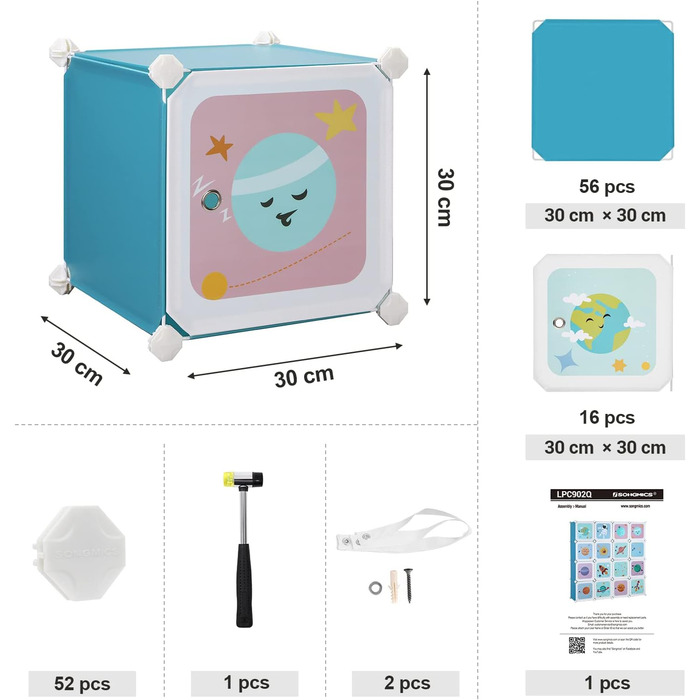 SONGMICS 15-Cube Storage Organizer - Blue