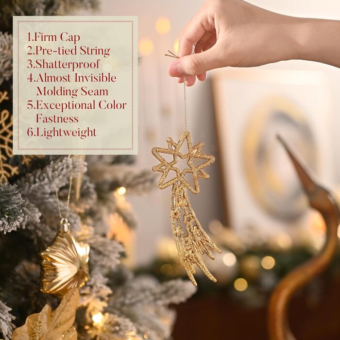 60 шт. новорічні кулі для прикраси ялинки Valery Madelyn, набір міцних кулішок, декор на Новий рік (золотий)