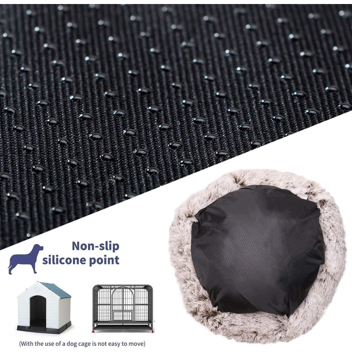 М'яке ліжко для собак Haoye, кругла подушка для домашніх тварин, ліжко для котів та собак Donut, миється, зручне ліжко для котів та собак (діаметр 50-120 см / 7 розмірів), діаметр 60 см (чорний, 80 см)