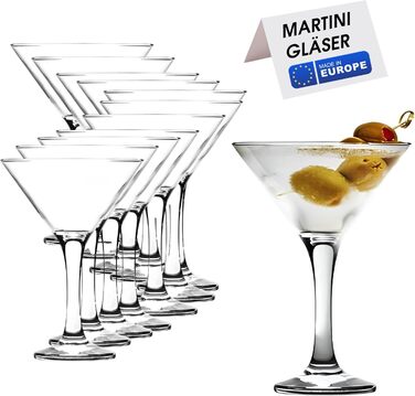 Набір склянок для коктейлів Martini 175мл | Професійна якість для ресторану та HoReCa | Ідеально для Мартіні, Космополітен, Манхеттен, Маргарита, Сайдкар | Виготовлено в Європі (12 шт)