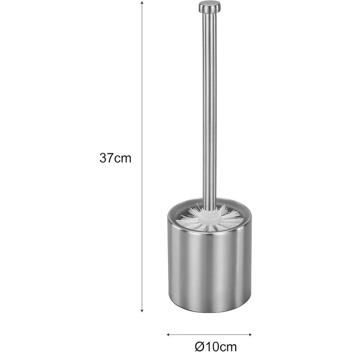 Набір для туалету Axentia з нержавіючої сталі - щітка, тримач та запасна щітка, дизайн, без свердління, 10 x 10 x 36 см