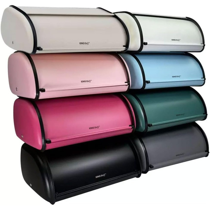 KING HOFF Металева бляшанка для хліба, контейнер для їжі, Brotdose (Чорний) (Червоний, маленький)