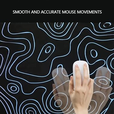 Великий килимок для столу 800x400 мм - ігровий килимок для миші з прошитими краями, неслизька підкладка, килимок для клавіатури та миші Black & White Abstraction (Dazzle Black)