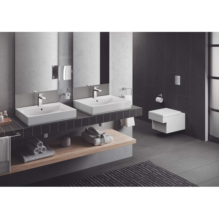 Тримач для туалетного паперу GROHE Essentials Cube металевий, приховане кріплення, квадратний, хром (40507001)