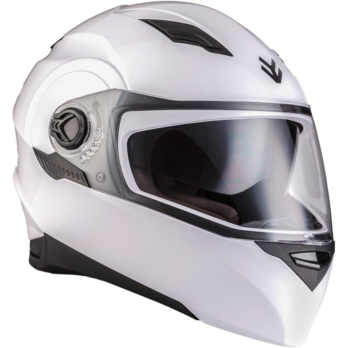 Мотошолом інтеграл ARMOR HELMETS AF-77, білий глянцевий, повнолицевий, ECE 22.05, сонцезахисний візор, швидкознімний замок, з чохлом, розмір XS (53-54 см) для мотоцикла, скутера, круїзера, спортбайка