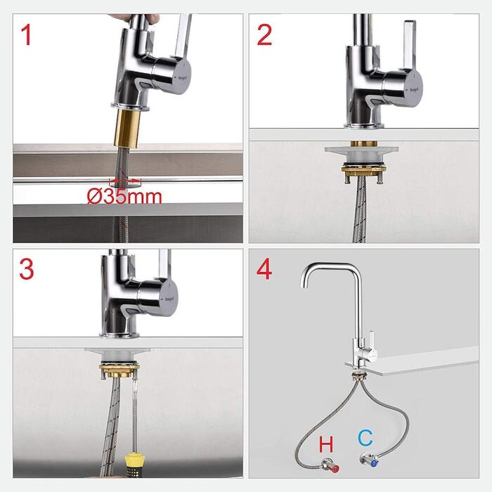 Кухонний змішувач IBERGRIF M22105A, однолеверний, матовий, сріблястий