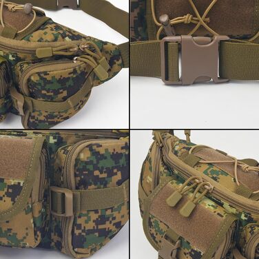 Тактична чоловіча поясна сумка Molle, водонепроникна, унісекс, для туризму, подорожей, бігу, кемпінгу (камуфляж 