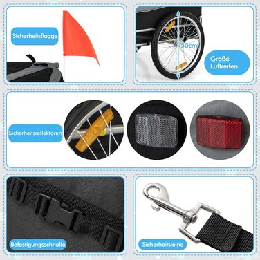 Фаркоп для велосипеда Costway для собак до 40 кг, велосипедний фаркоп для собак, складаний, сірий