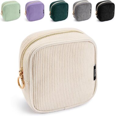 Косметичка для жінок KALIDI з корду, зелено-бежева, з відділеннями, на блискавці, для подорожей