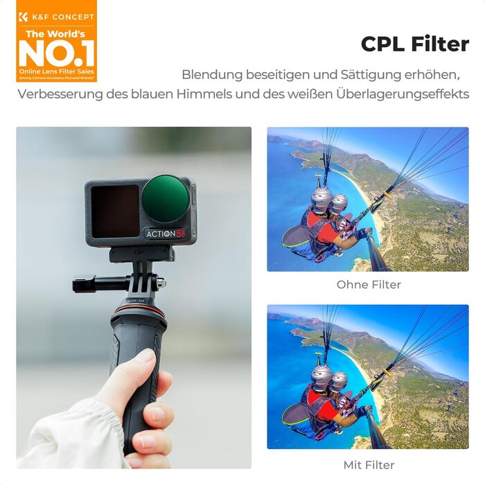 Фільтри K&F Concept ND/CPL для DJI Osmo Action 5/4 Pro: комплект з 6 шт.