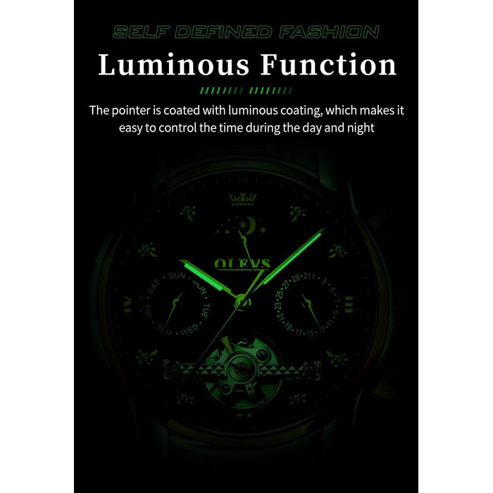 Чоловічий наручний годинник OLEVS 6678: водонепроникний хронограф із кварцовим механізмом, сталевий корпус, підсвічування циферблата, синій/золотий/сріблястий