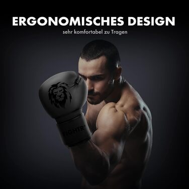 Боксерські рукавички FIGHTR® Pro з натуральної шкіри | чоловічі та жіночі | для боксу, MMA, муай-тай, кікбоксингу та єдиноборств | 10, 12, 14, 16 oz | з сумкою 16 oz All Black
