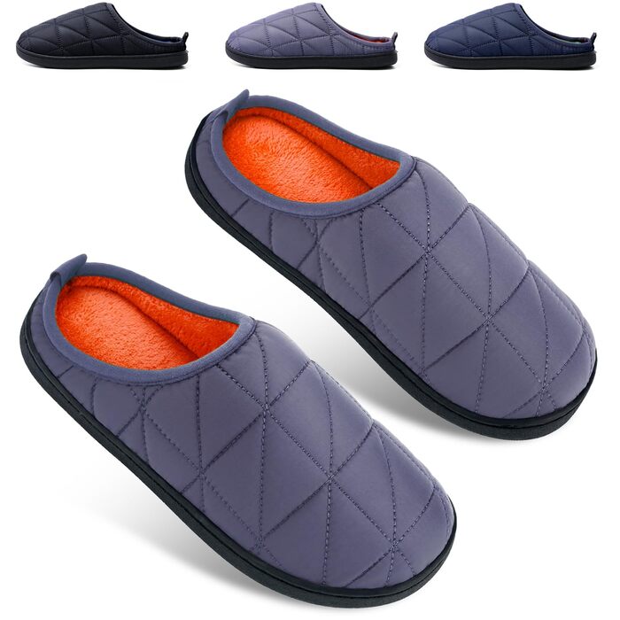 Тапочки домашні жіночі/чоловічі зимові теплі, плюшеві, м'які, зручні з memory foam, антиковзні, двоколірні, для дому та вулиці (38/39 EU, сірі)