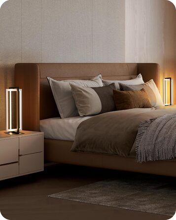 LED настільна лампа EDISHINE з дерева, торкання, регулювання яскравості та функцією пам'яті, 3 колірні температури, 350 люмен, для вітальні, офісу, подарунок (сріблястий)