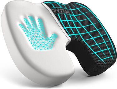 Крісло-подушка FORTEM: м'який, зручний наповнювач Memory Foam, протиковзке покриття, для офісу, ігрового крісла, авто, комп'ютерного крісла, чорний, сітчаста тканина