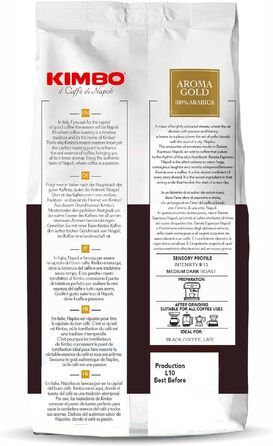 Кава в зернах Kimbo Espresso Napoletano Aroma Gold, темне обсмаження, 1 кг
