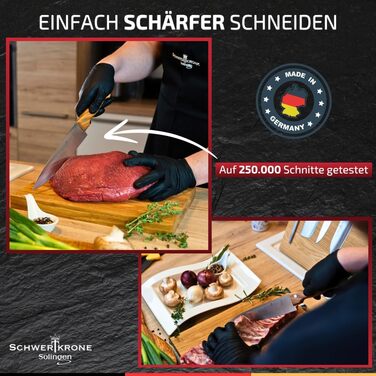 Ніж кухарський Schwertkrone з ручкою з горіхового дерева, 20 см, Made in Germany