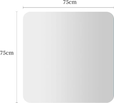 Рамковий настінний дзеркало 75x75 см без рами для ванної, спальні, вітальні. Можливість вертикального та горизонтального кріплення
