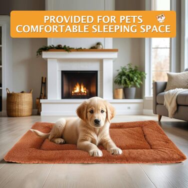 Dog Bed Soft and Warm Mat Dog Cushion Washable Cozy Reversible Pet Sofa Cushion PS085 (61x41 CM, Orange)