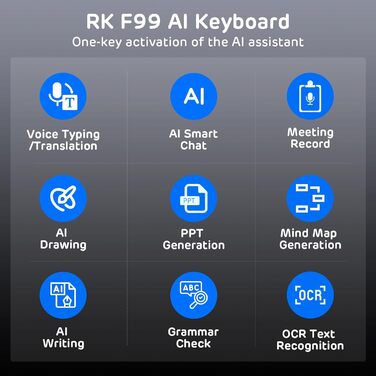 Ігрова механічна клавіатура Royal Kludge RK100 з RGB-підсвічуванням, 100 клавіш, QWERTY, Hot-Swap, USB, підтримка AI