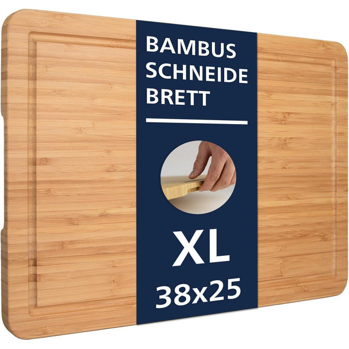 Дерев'яний обробний стіл з бамбука, 45 x 30 x 2 см, XL, сертифікат FSC®, антибактеріальний, для кухні