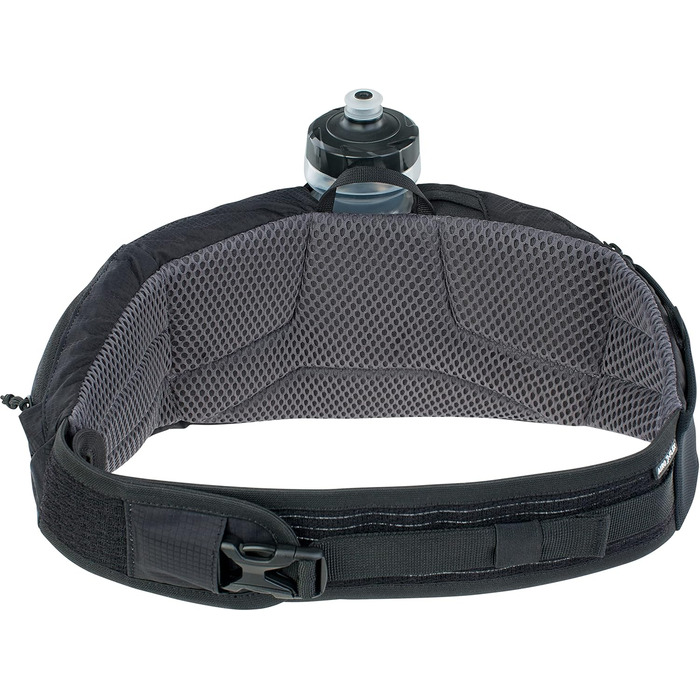 EVOC HIP POUCH PRO: Спортивна нагрудна сумка для велотуризму та трейлів (1,5л, з пляшкою 550мл, AIR PAD SYSTEM, 2 кишені) Чорний