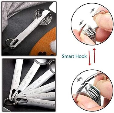 Набір мірних склянок та ложок VBOK IGFE з лінійкою, 12 шт. для випічки (рідини та сухі інгредієнти)