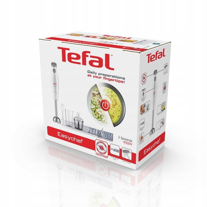 Погружний блендер Tefal HB453138, 450 Вт, білий