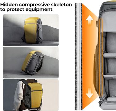 Рюкзак для фотографа K&F Concept Alpha, 25L, чорний, з відділенням для 16