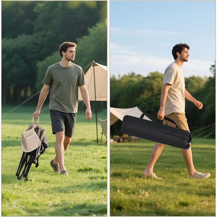 Складний туристичний стілець Outwell для риболовлі та відпочинку, 150 кг, з кишенею, хакі