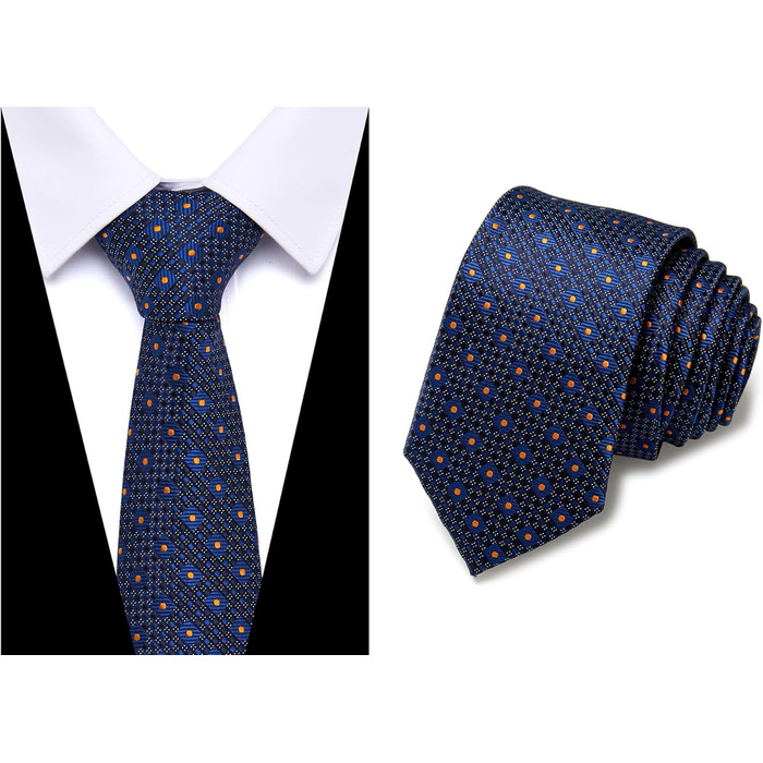 Чоловічий набір краваток (6 шт.) Jacquard: блакитні в смужку, з павлином, золотом та червоною квіткою