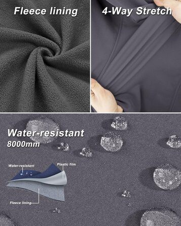 Жіночий софтшеллова жилетка 33000ft з капюшоном, флісовою підкладкою та 5 кишенями для їзди, бігу, піших прогулянок (4XL, світло-сірий)