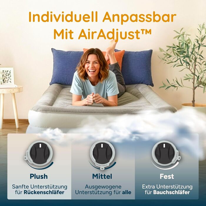 Huddle® Luxury Never Deflate - Надувна Матрац Single з Dual-Pump SlumberGuard™ | З Інтегрованою Помпою | Преміум Якість