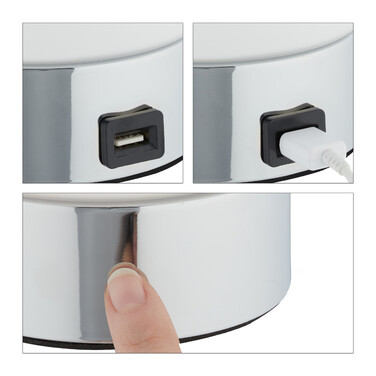 Приліжковий світильник Relaxdays з можливістю затемнення та USB