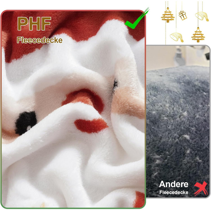 PHF Плед з флісу 150x200 см - м'який, теплий, екологічний плед для дивану, ліжка, софи, ковдра, теплий плед PHF