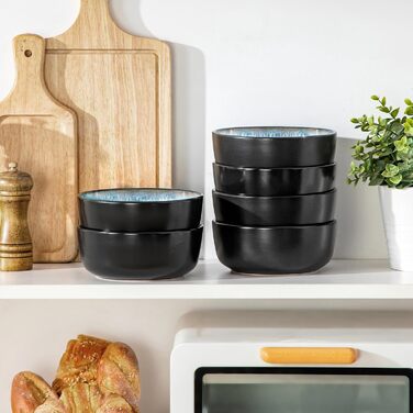 Набір тарілок Vancasso (6 шт.) Amber, 840 мл, для мюслі, супів, салатів, десертів, кераміка, блакитний колір